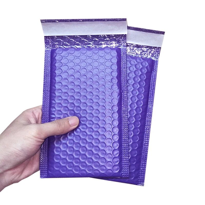 10pcs 000 4x8" 12x18cm Purple Poly Bubble Mailer Padded Envelope Self