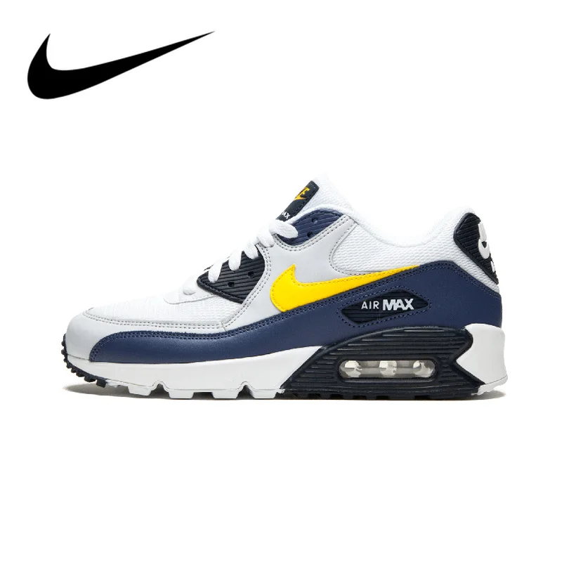 

Original Authentic NIKE AIR MAX 90 ESSENTIAL Men's Running Shoes Sneakers Ventilation Comfortable Lace-UP 2019 New AJ1285-101