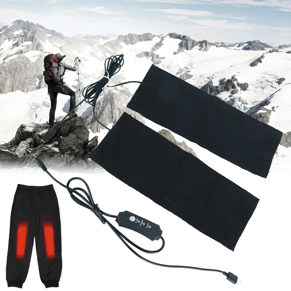 

1 Pair Adjustable Temperature Timing Electric Heating Cloth Washable 3 Modes Winter 5v 2A Knee For Pants Warm USB Rechargeable