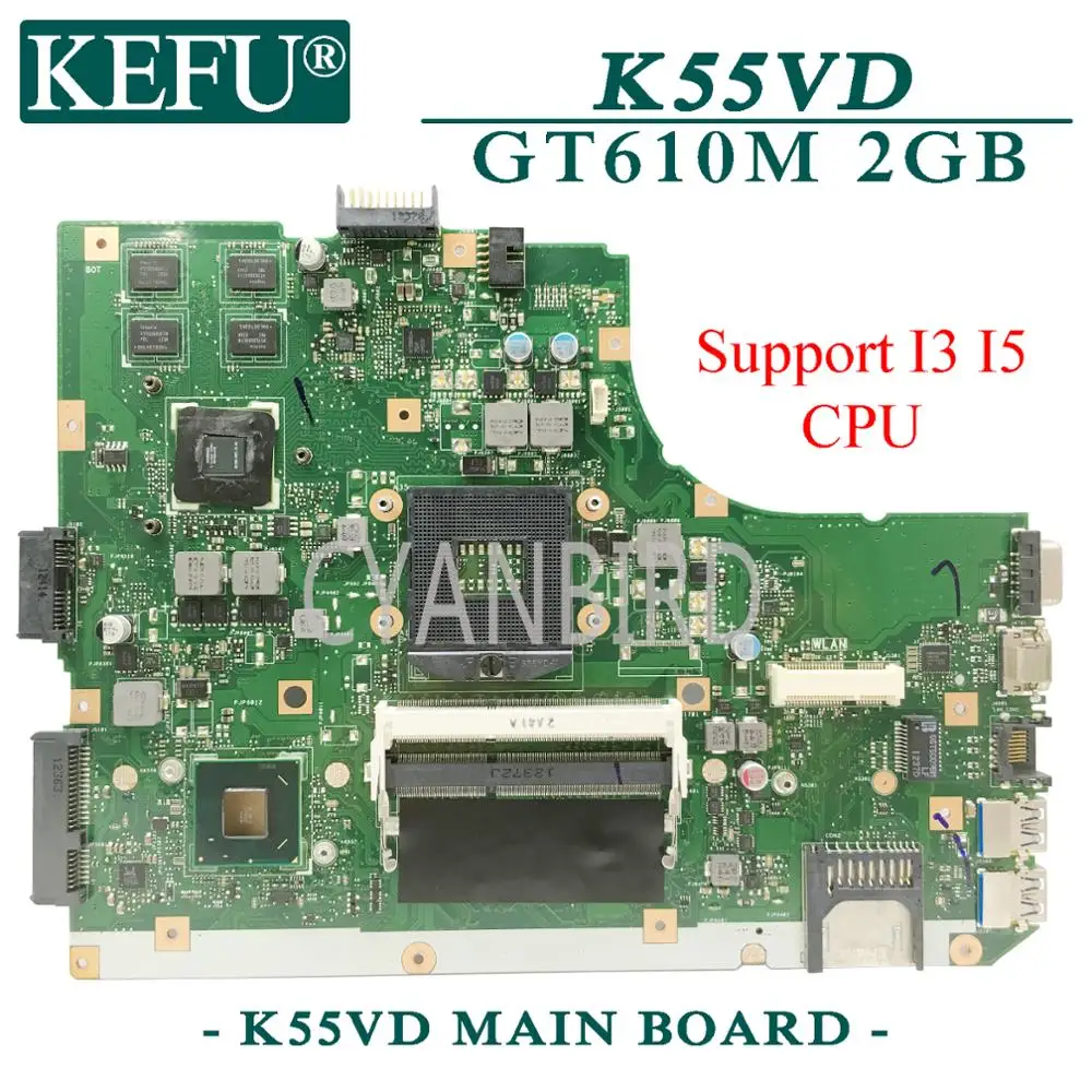 KEFU K55VD original mainboard for ASUS with GT610M 2GB Laptop motherboard | Компьютеры и офис