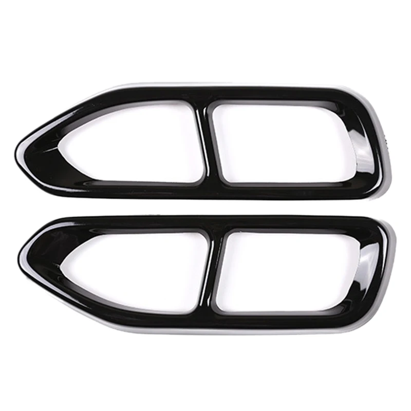 

Bright Black Stainless Steel Car Exhaust Pipe Tail Throat Decor Frame Trim Cover Liner Accessories for Bmw 7 Series
