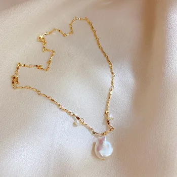 

Necklace Necklace Clavicle Chain Baroque Freshwater Pearl Pendants Necklace Simple Design Charm Pearl Necklace For Women Jewelry