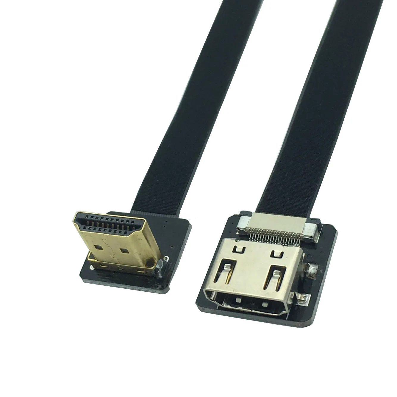 Fpv Hdmi-compatível Cabo de Extensão Plana 20pin Plug Connector Macho para Fêmea 90 Graus up Angular Fita Fpc Pitch