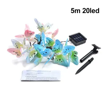 

Solar Powered Butterfly String Lights Outdoor 12 LED Multicolor Waterproof Fairy Lights Lights for Fence Wedding Christmas Party