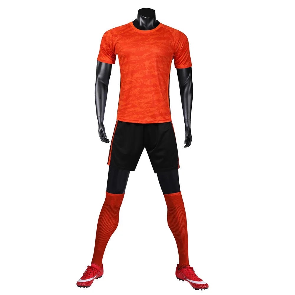 JB812 ORANGE Новые пустые футбольные майки для взрослых, наборы, survete, мужские футболки, мужская форма для студентов колледжа, футбольные рубашки, Futbol, Тренировочный Набор, печать на заказ - Цвет: JB812 ORANGE