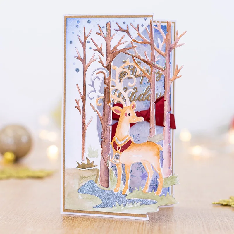 

Dies Christmas deer Die DIY Craft Metal Cutting Dies Cut Die Scrapbook Embossed Paper Card Album Craft Template Stencil Dies