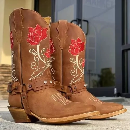 

Women's Shoes New for 2020 High Quality Pu Leather Safety Fashion Boots Female Vinage Classic Western Boots Botas De Mujer QA097