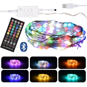 

LED Fairy String Lights 100 Lights With 40 Key Remote Control Tuya APP Control String Lamp For Outdoor Christmas Tree Decoration
