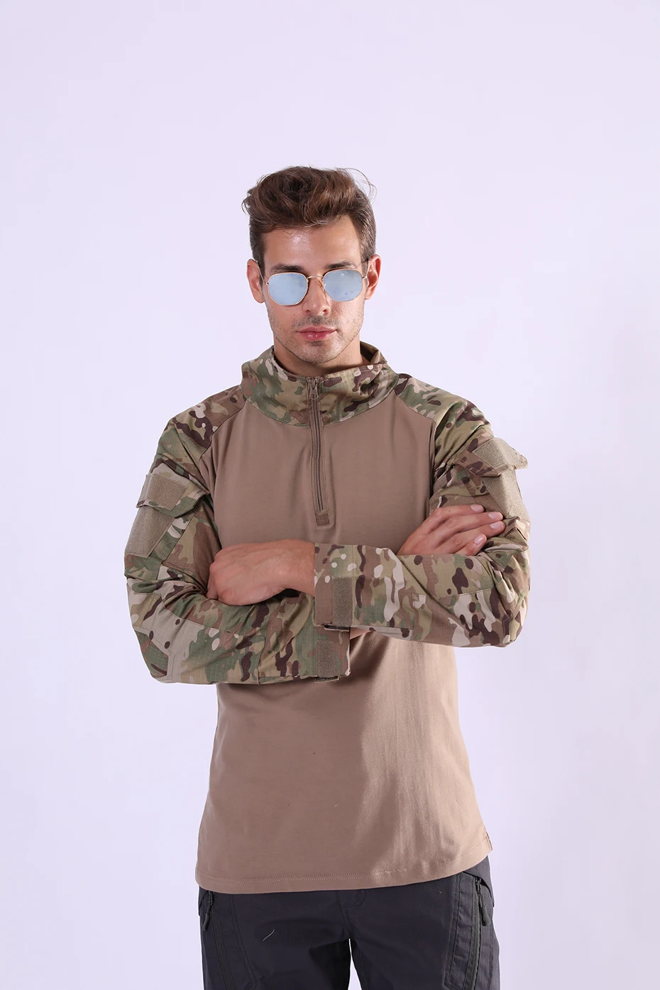 Армейская камуфляжная футболка мужская с длинным рукавом камуфляжная футболка быстросохнущая дышащая Пешие прогулки для охоты военный тактический футболка женская летняя