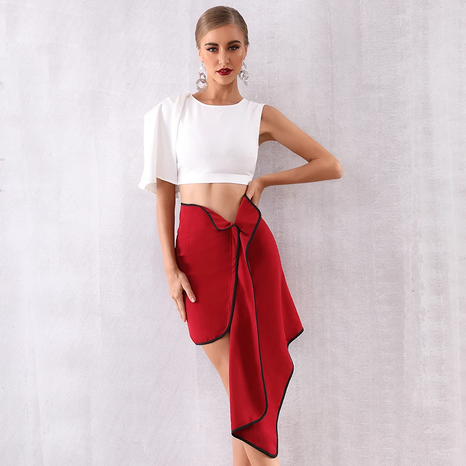 Seamyla 2020 New 2 Two Piece Sets Women Sexy Sleeveless Bodycon Ruffles Summer Vestidos Club Celebrity Party Suits Outfits | Женская
