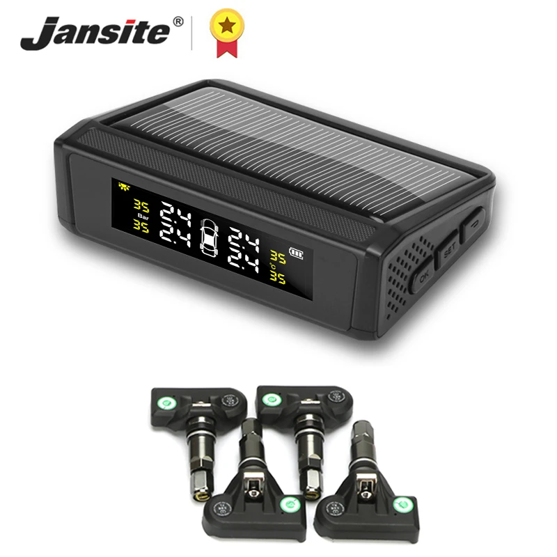 Датчик давления в шинах Jansite беспроводной прибор для контроля с солнечной