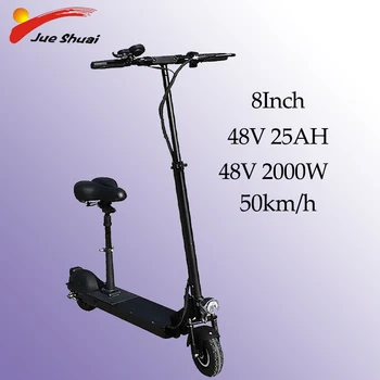 

48V 2000W Electric Scooter 50KM/H Waterproof Foldable 20AH25AH E scooter 8inch Moto Scooter Electrica Patinete Electrico Adulto