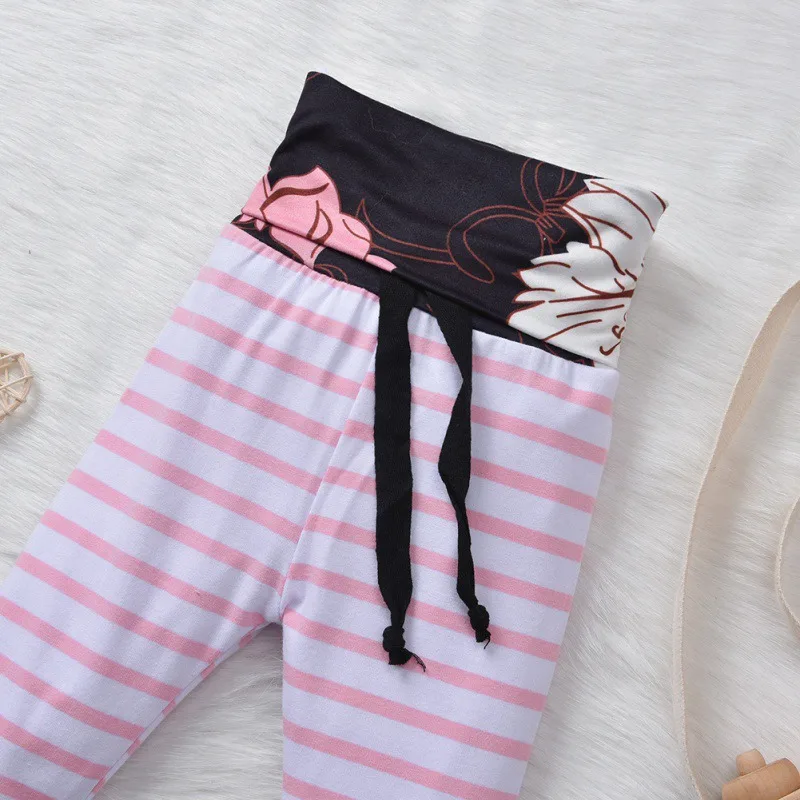 Одежда для маленьких мальчиков и девочек, повседневная одежда, толстовка с длинными рукавами и цветочным принтом, Толстовка С Карманами, штаны в полоску