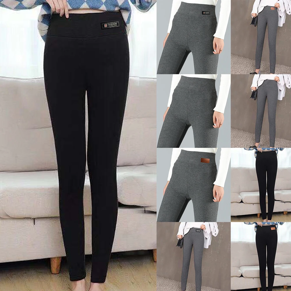 Winter Warm Leggings Women High Waist Velvet Thick Legging Patchwork Super Stretch Pencil Pant Plus Size