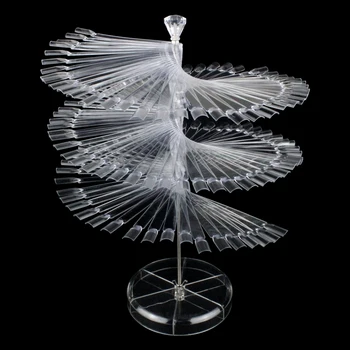 

120 Stick Tips Nail Art Display Stand Rack Practice Training False Nails UV Gel Polish Showing Shelf - Transparent color