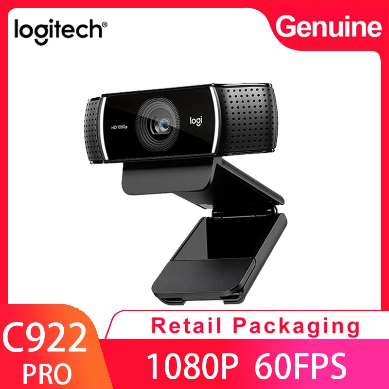 Webcam Microphone Streaming-Recording Logitech C922 1080P Tripod Full-Hd with Built-In