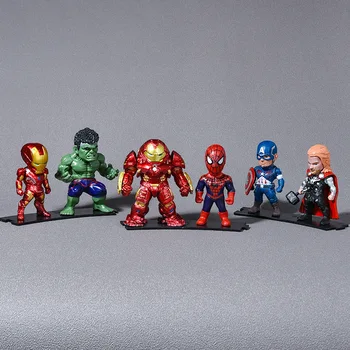 

6 Pcs Disney Marvel Avengers Infinity War Thanos Spiderman Iron Man Batman Captain America Action Figure Toys Dolls Toys 9cm Hot