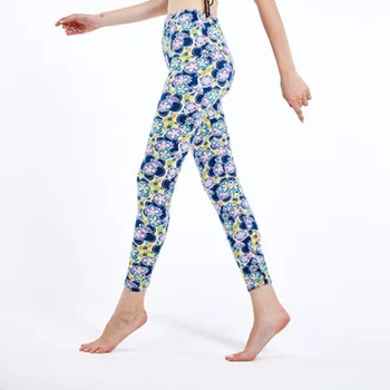 

ARDLTME Brand Hot Sales Women Flower Printing Leggings High Waist Casual Elasticity Legins Trouser Pants For Women