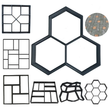 

1pcs Manually Paving Cement Brick Concrete Molds DIY Plastic Path Maker Mold Garden Stone Road Mold Garden Decoration #T