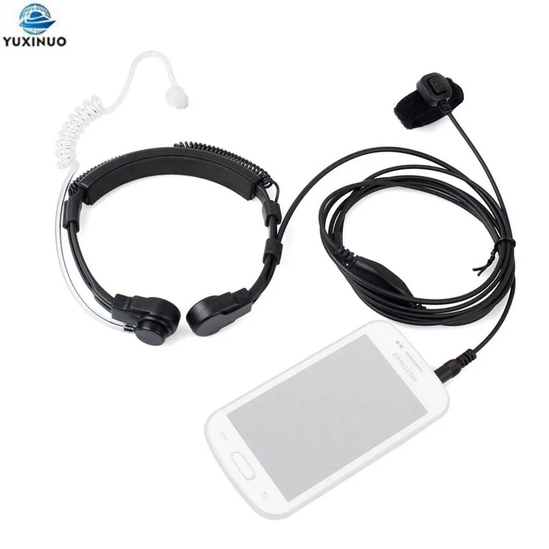 

Extendable Throat Vibration PTT Mic Microphone Air Tube Earpiece 3.5mm Headset For iPhone XiaoMi Huawei Smart Mobile Cell Phone