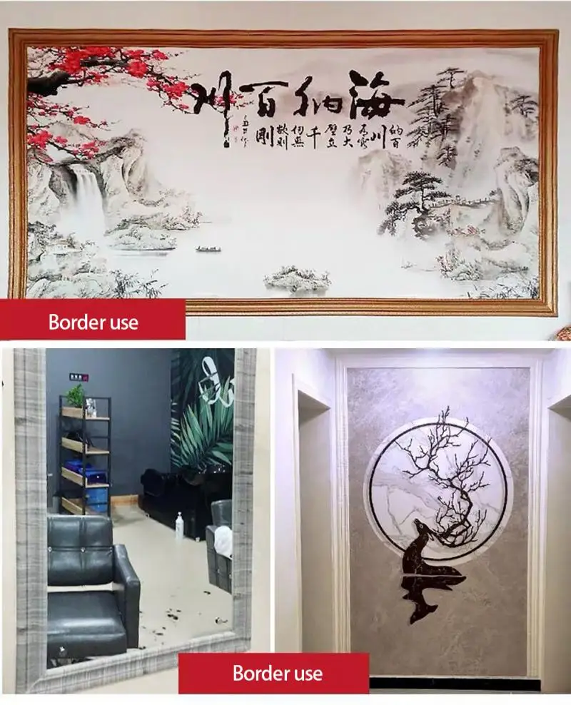 3D Self-adhesive Wall Sticker Waterproof Top Corner Line Wall Edge Strip Waist Line Sticker Tile Wallpaper Border Decor