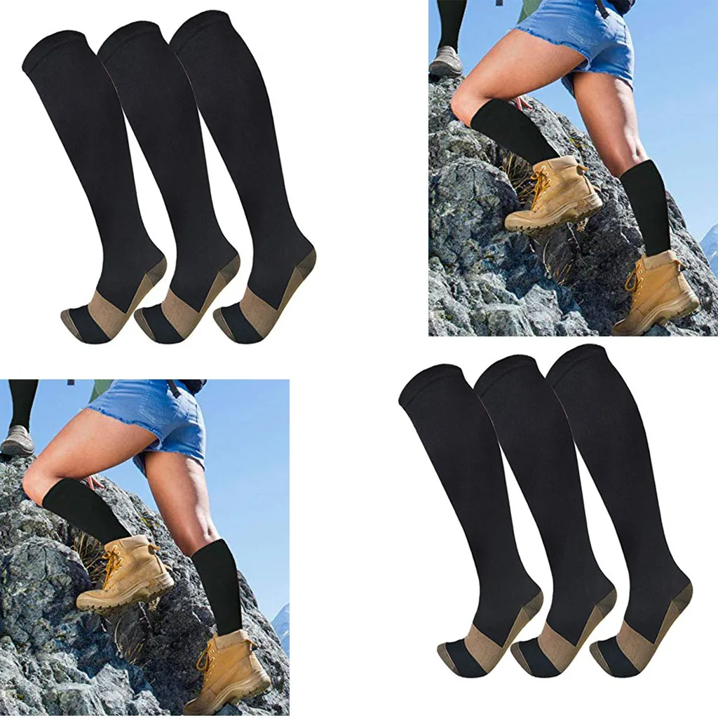 

3 PCS Professional Compression Socks Adult Solid Color Running Athletic Tube Casual Sock Outdoor Sports Socks