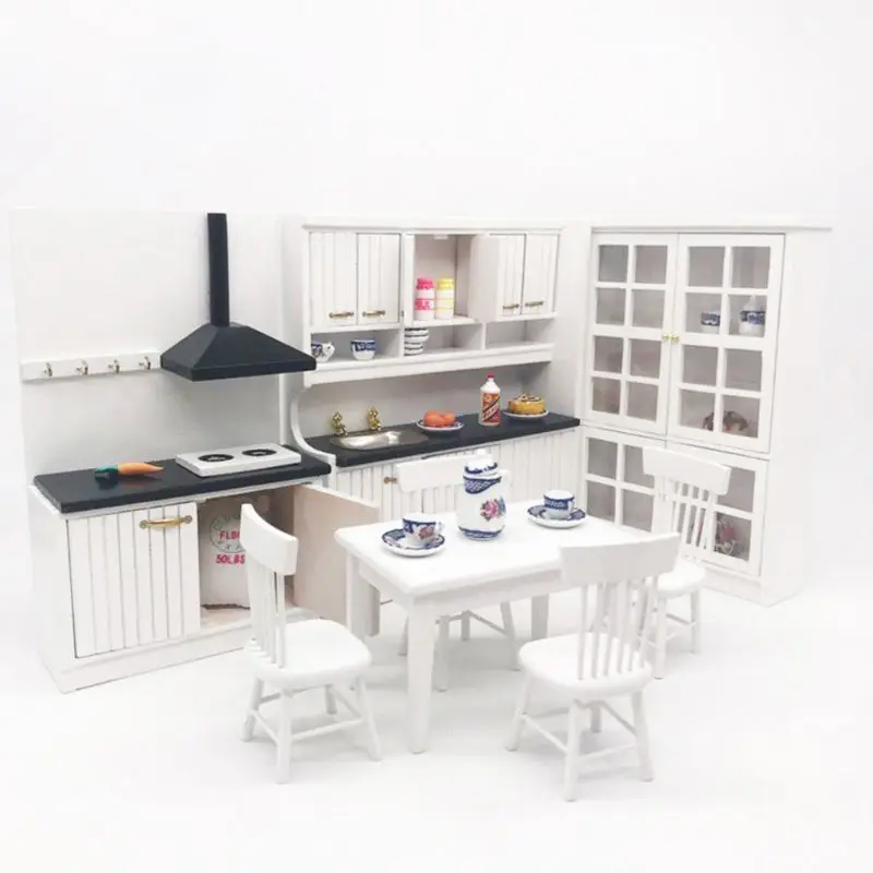 1:12 Dollhouse Mini Kitchen Cupboard Set Miniature Simulation Wooden Furniture 2020 Hot Sale