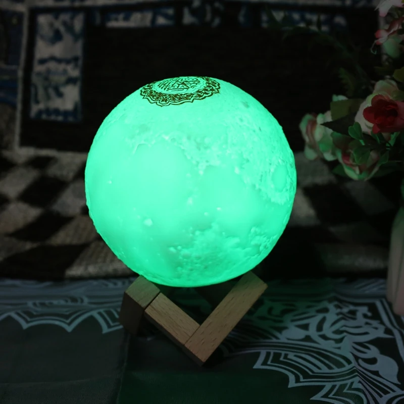 Quran Bluetooth-compatible Speaker Moon Lamp with Support Shelf APP Control Night Light with Quran Recitation night light for bedroom