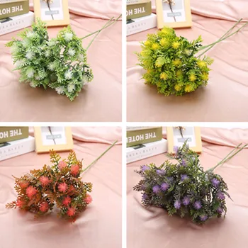 

10Pcs Fake Short Stem Pitaya Flower 23.62" Length Simulation Plastic Parsley for Home Wedding Decorative Artificial Flowers