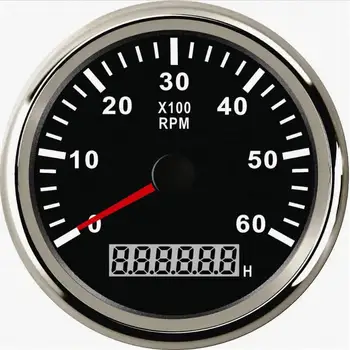 

0-6000RPM Tachometers Modification 85mm 9-32v Speed Counters Waterproof Tach Revolution Meters with Red Backlight for Auto Boat