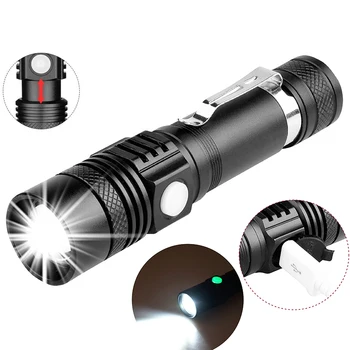 

7000LM LED Torch Powerful Flashlight USB linterna led torch T6/L2/V6 Power Tips Zoomable Bicycle Light 18650 Rechargeable
