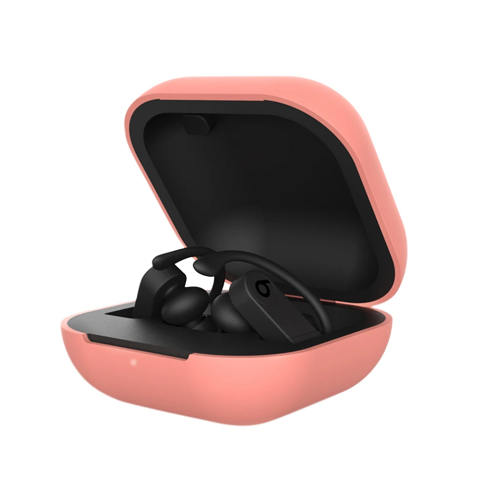 Силиконовый чехол для наушников для Beats Powerbeats Pro, беспроводные Bluetooth спортивные наушники, чехол, чехлы из ТПУ, мягкая зарядная коробка, оболочка - Цвет: Coral Orange