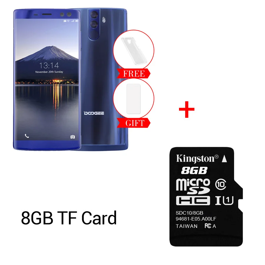 DOOGEE BL12000 Android 7,0 12000 мАч Быстрая зарядка 6,0 18:9 FHD+ Восьмиядерный процессор MTK6750T 4 Гб ОЗУ 32 Гб ПЗУ четырехъярусная камера 16 МП мобильный телефон - Цвет: Blue N 8GB Card