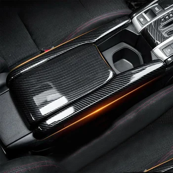 

Parts Armrest box cover Mouldings Trim High Quality ABS Carbon Fiber Interior