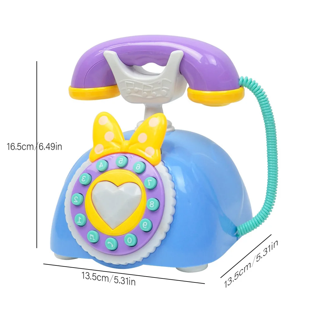 Enigma do Vintage Playhouse para Crianças Luz dos Desenhos Simulação Retro Telefone Brinquedos Música Som Animados Fixo Brinquedo Musical Educação Precoce 7 Home & Garden