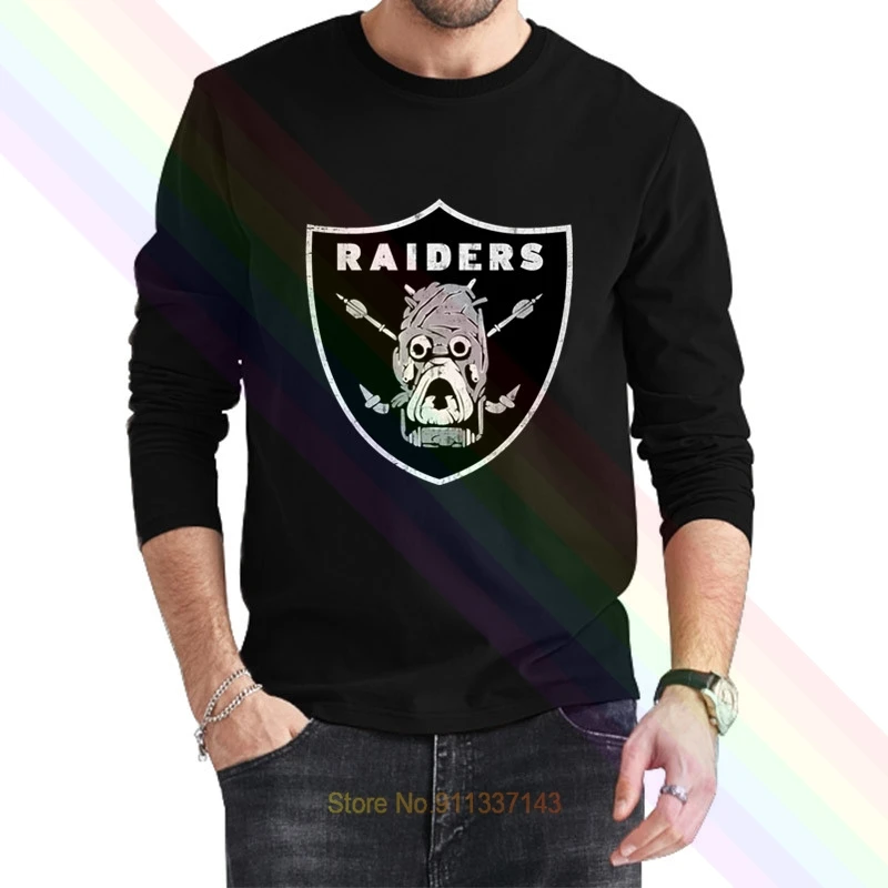 Новый Raiders Логотип Классический комплект из черной кофты с длинным рукавом 2021