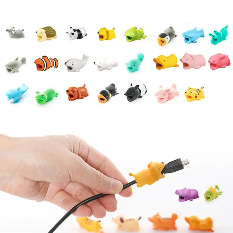 Cute Animal Shape Cable Protector Soft Silicone Anti Break Data Line Protective Cell Mobile Phone Accessories For Cellular afbeelding