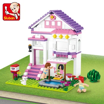 

Friends 291Pcs Toys For Children Girls Series Pool Villa Friendship House Set Building Blocks Bricks Kids Gifts