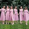 Popodion-vestido de dama de honor rosa, elegante, para fiesta de boda, PRO30082 ► Foto 2/6