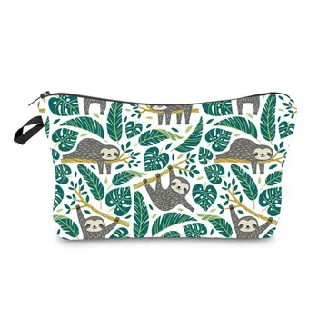 

Women Female Cosmetic Bag Adorable Tree Sloth Printing Makeup Bags Travel Waterproof Toiletry Bag