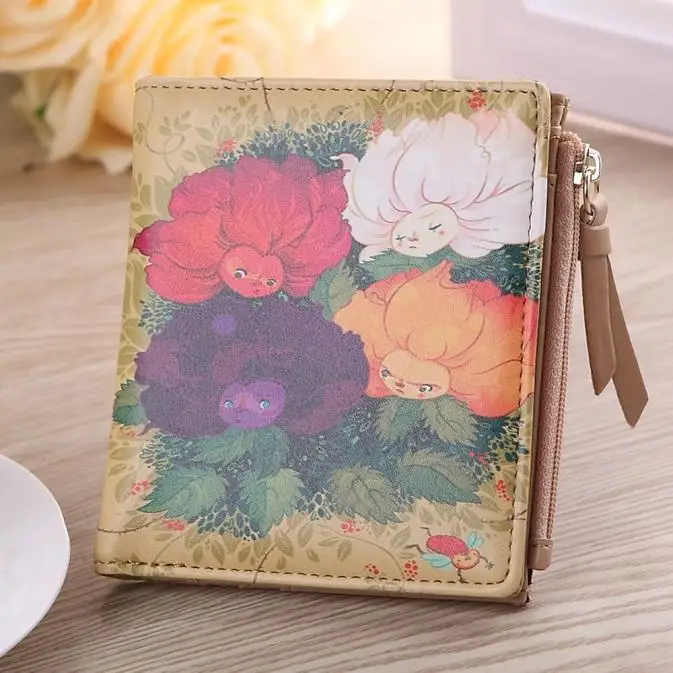Cartoon Cute Cat Women Wallet Fashion Short Pu Leather Lady Clip Wallets Casual Thin Short Wallet Clutch Female Coin Purse