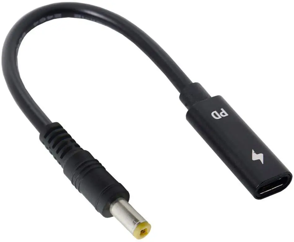 Charging Cable USB Charging Cable Type C USB-C Female Input to DC 5.5*2.5mm male Power PD Charge Cable fit for Laptop 18-20V (5.5x2.5mm)