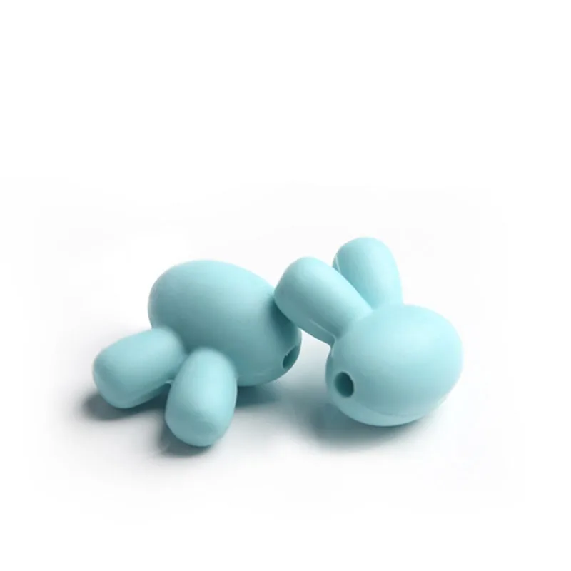 10Pcs/lot Rabbit Silicone Beads Toddler Baby Teething Necklace Food Grade Mom Nursing DIY Jewelry Infant Baby Teethers