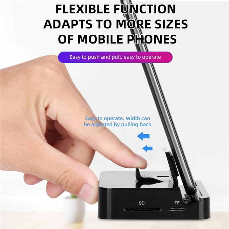 USB Switcher USB 3.1 Type-C USB-C Dock Station For HDMI 2 2XUSB 3.0 Card Reader Adapter PD Card reader multiport converter#E