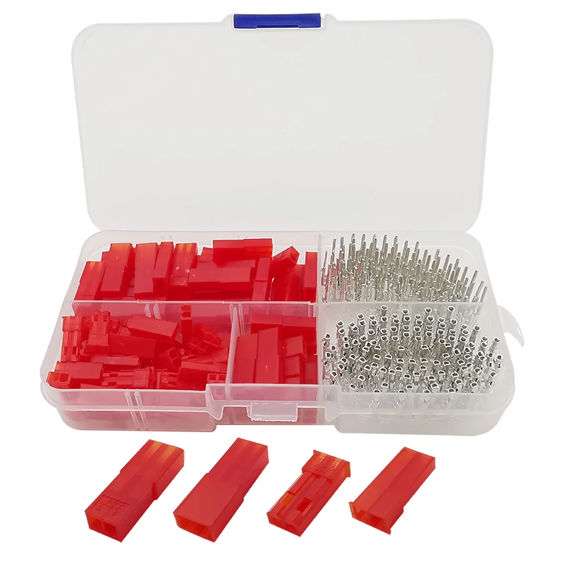 300PcsBoxJSTSYP254mmPitch2PinFemaleMaleRedPlugHousing