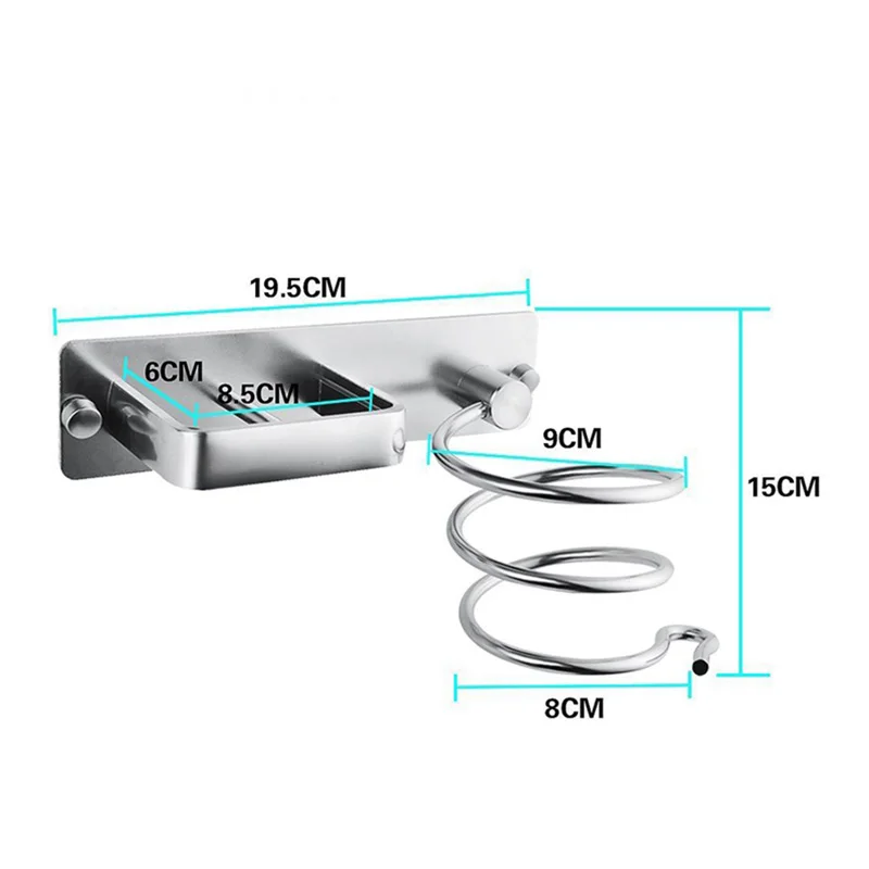 Алюминиевый стеллаж для фена, органайзер, настенный держатель для ванной комнаты, полка, держатель для фена, органайзер, аксессуары для ванной комнаты