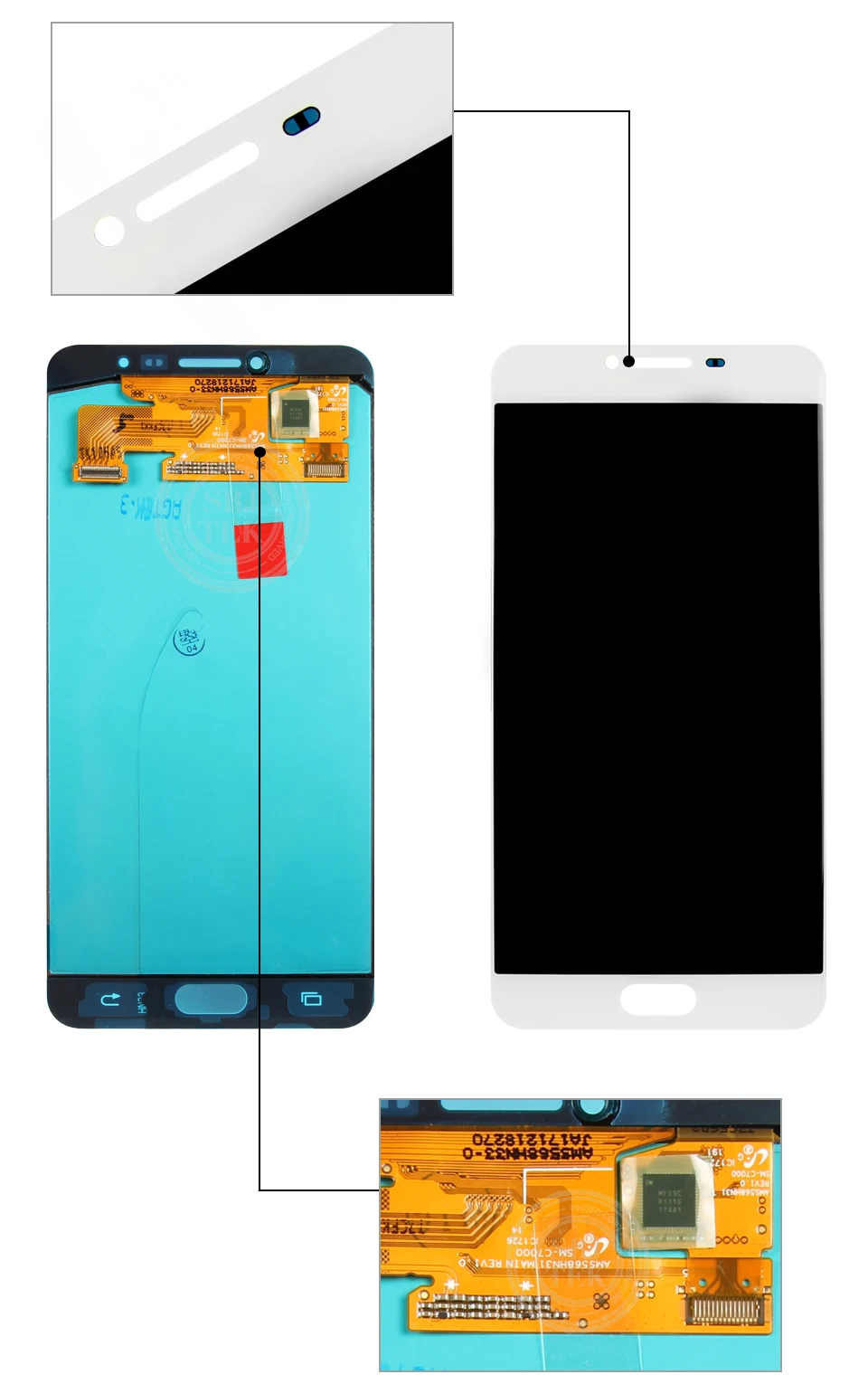 5," AMOLED lcd для samsung Galaxy C7 lcd дисплей C7000 сенсорный экран дигитайзер Замена для samsung C7 lcd