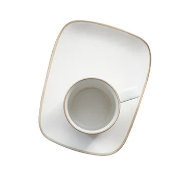 

Vintage Pottery Coffee Cup Set Porcelain Office Creative White Tea Cup with Handle Saucer Kubek Na Kawe Home Drinkware LL50CC