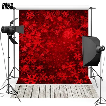

DAWNKNOW Red Snowflake Shimmer Vinyl Photography Background For Baby Floor Photo Shoot Backdrop For Christmas Photo Studio L887
