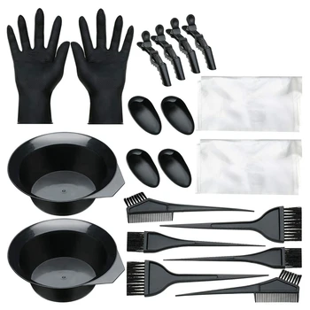 

20 Pieces Hair Dye Coloring Kit, Hair Tinting Bowl, Dye Brush, Ear Cover, Gloves for DIY Salon Hair Coloring Bleaching